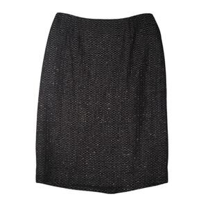 Dana Buchman Black/Multi Shimmer Tweed Pencil Skirt - Size 8